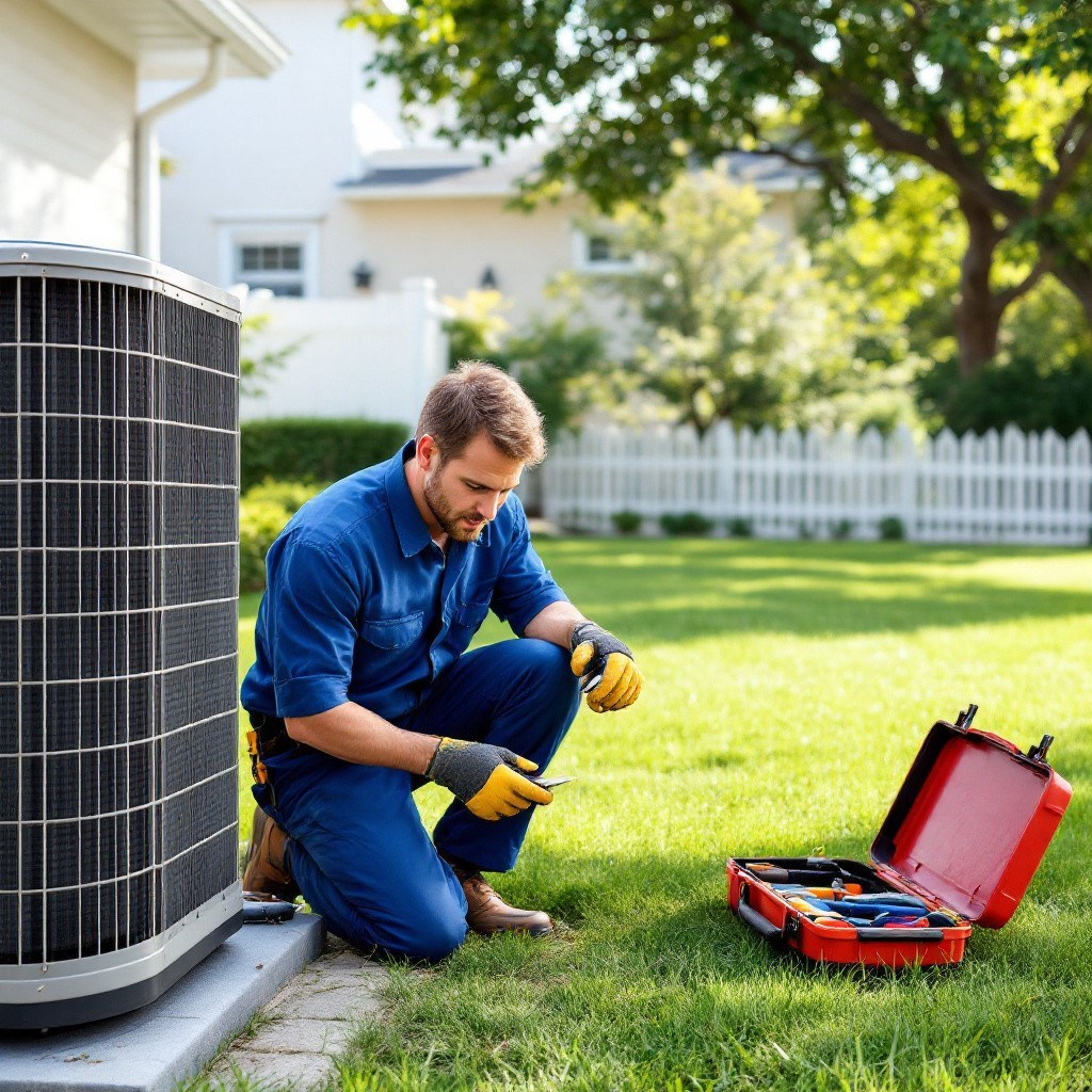 HVAC Technician Working